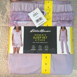Eddie Bauer Women’s 4-Piece Sleep Set Small Pajamas Tank Tee Shorts Pants NWT